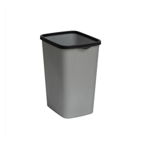 Контейнер для мусора 9л 235*192*290мм пластик Tandem сер.металлик/черный с фиксатором (12)