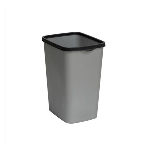 Контейнер для мусора 9л 235*192*290мм пластик Tandem сер.металлик/черный с фиксатором (12)