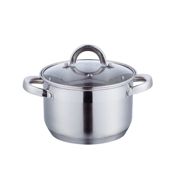 Кастрюля 5л нерж.сталь Rondy со стекл.крышкой 22см индукция подар.уп. ТМ Appetite SH07503 (6)