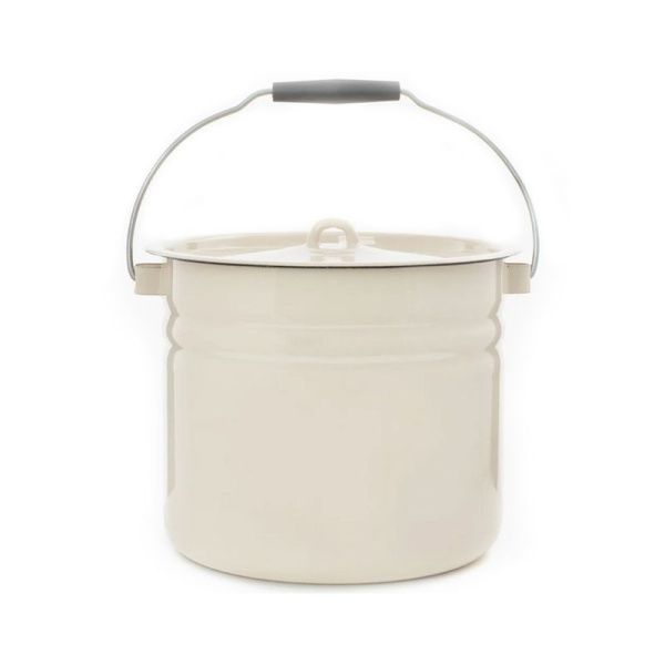 Ведро 12л эмаль с крышкой Жемчужная цилиндрическое (4)