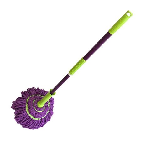 Швабра с отжимом крутящимся с веревочной насадкой микрофибра с телескоп.черенком 130см Умничка (20)