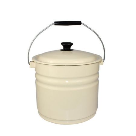 Ведро 10л эмаль слоновая кость с крышкой 41204-222-У (2)