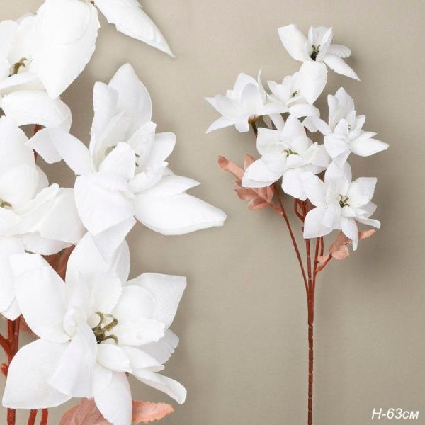 Цветы искусственные белые 63см ZHQ-9 (200)