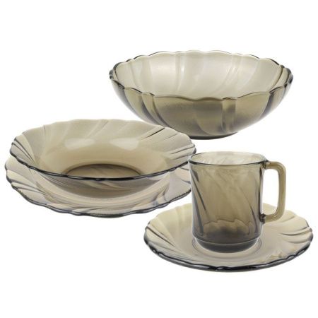 Столовый набор 25пр стекло ALTA MAREA дымка подар.уп (1)