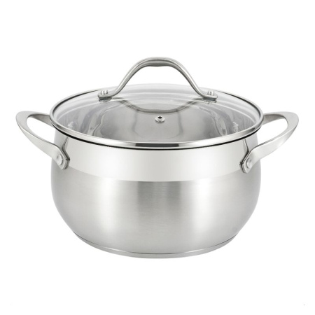 Кастрюля 2,6л нерж.сталь Tessi со стекл.крышкой 18см индукция ТМ Appetite GS08263 (6)