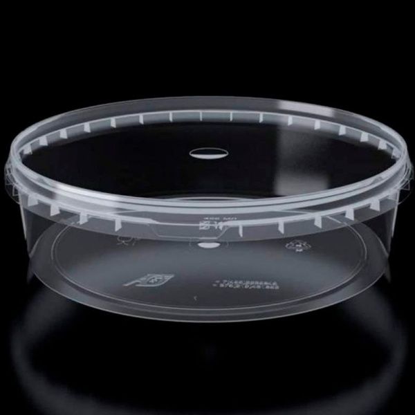 Контейнер для пресервов с крышкой пищевой 500мл пластик прозрачный 140*47мм (180)