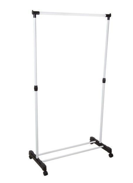 Вешалка гардеробная телескоп. на колёсах металл 80*42*80см на 25кг JC-1236/AJ-S2 хром (10)