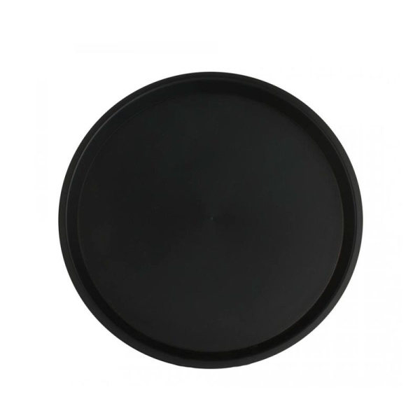 Поднос 36,5см пластик прорезиненный черный круглый КТ-АП-4КЧ (25)
