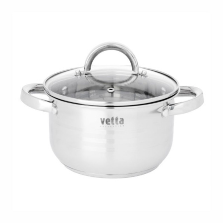 Кастрюля 2,9л нерж.сталь ФУЛТОН со стекл.крышкой 20см индукция (8)