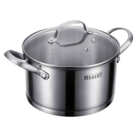 Кастрюля 4,5л h12см нерж.сталь Sirena со стекл.крышкой 22см 65-0422 (6)