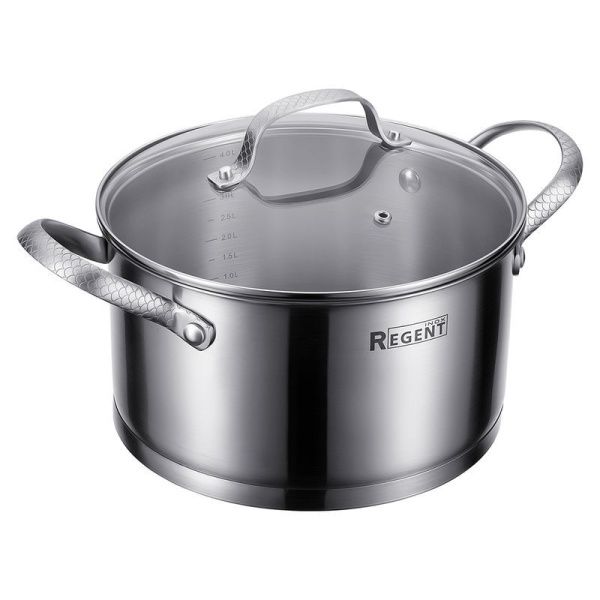 Кастрюля 4,5л h12см нерж.сталь Sirena со стекл.крышкой 22см 65-0422 (6)