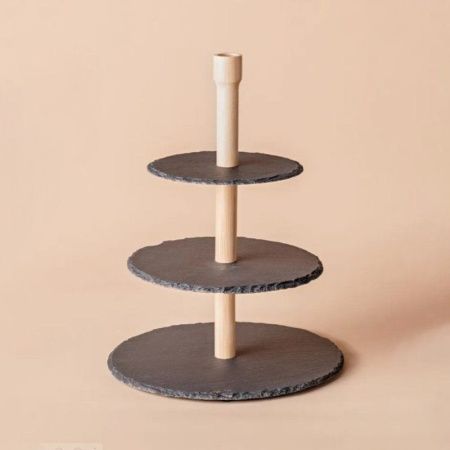 Этажерка сервировочная 3 яруса 18/23/28см h37см сланец Pisos PSS-01 (12)