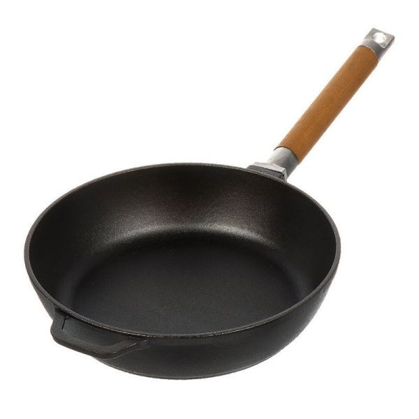 Сковорода-сотейник 28см чугун глубокая без крышки со съёмной ручкой (8)