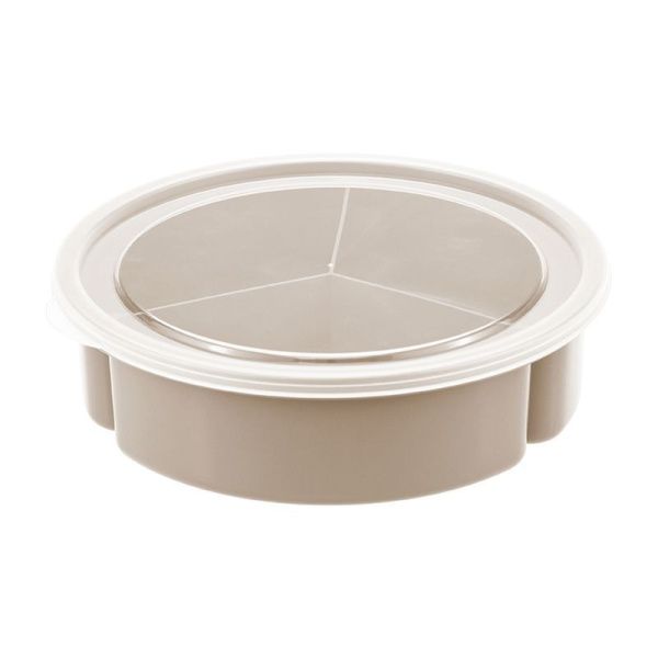 Менажница 3 секции 300мл пластик Капучино с крышкой (16)