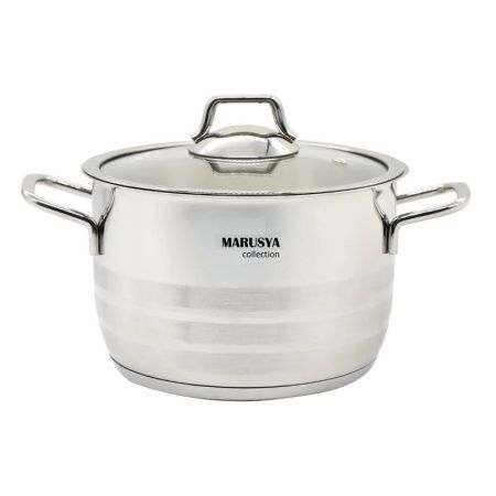 Кастрюля 8,2л нерж.сталь КЛАССИКА со стекл.крышкой 26см (4)