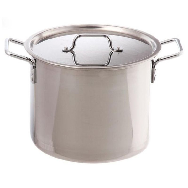 Кастрюля 15л нерж.сталь ОБЩЕПИТ мет.крышка d30см h23см толщина стенок 0,8мм кроме индукции КТ-ОБ-15В