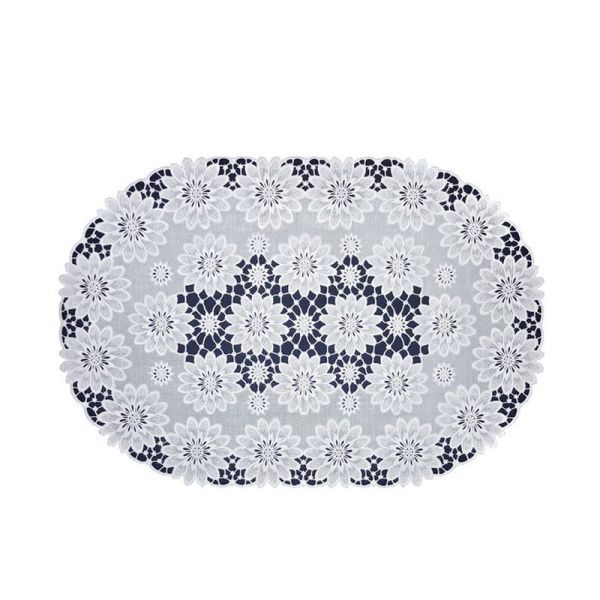 Салфетка сервировочная 12*18 (30*45см) ПВХ ОВАЛ белая S-122A (12/360)