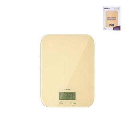 Весы кухонные электронные стекло 5кг Centek CT-2482 18*18см, LCD белые (12)