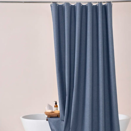 Штора для ванной 180*180см полиэстер синяя (50)