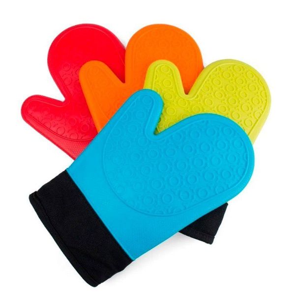 Прихватка-рукавица с манжетом 27*19см силикон подкладка х/б с синтепоном (120)