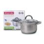 Кастрюля 2,1л нерж.сталь со стекл.крышкой 16см 5-ти сл.дно арт.5616S (8)