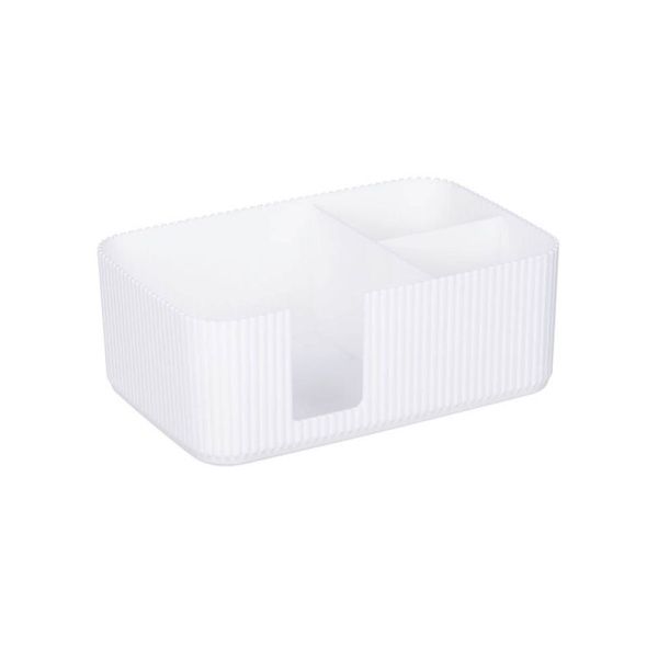 Салфетница 3 секции 22*14,5*8см пластик СТРИП белый (12)