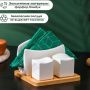 Набор для специй 3пр (солонка, перечница, салфетница) фарфор на деревянной подставке Bella Tenero (2