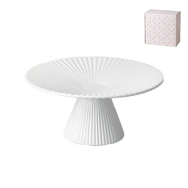 Блюдо для торта 20,5*9,5см керамика на ножке (12)