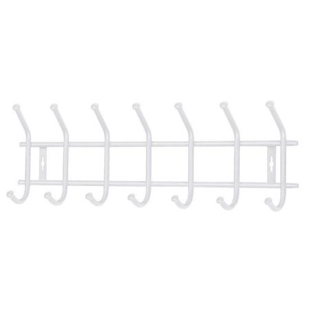Вешалка 7 крючков настенная 665*192*80мм металл ВНТ7М белая матовая (5)