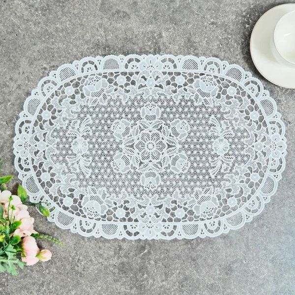 Салфетка сервировочная 12*18 (30*45см) ПВХ белая 1011 (12/300)