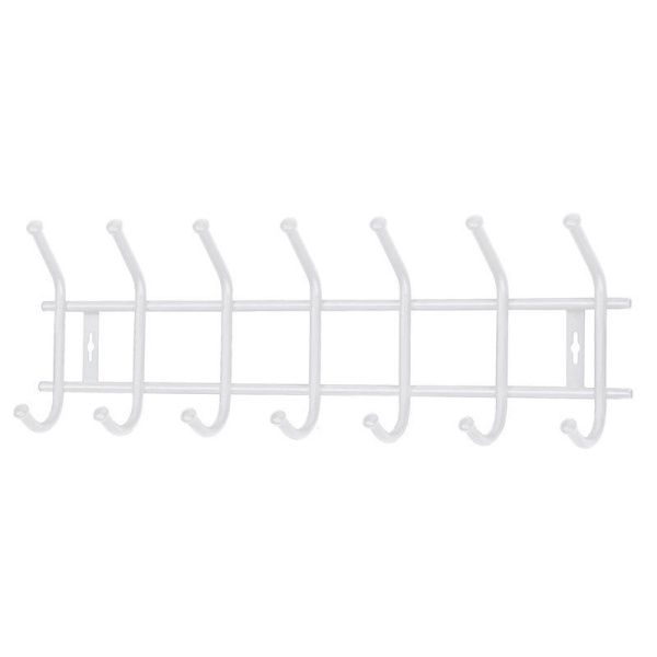 Вешалка 7 крючков настенная 665*192*80мм металл ВНТ7М белая матовая (5)
