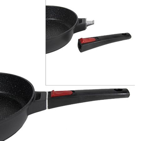 Сотейник 24см h6,5см алюминий АП со съемной ручкой 4473