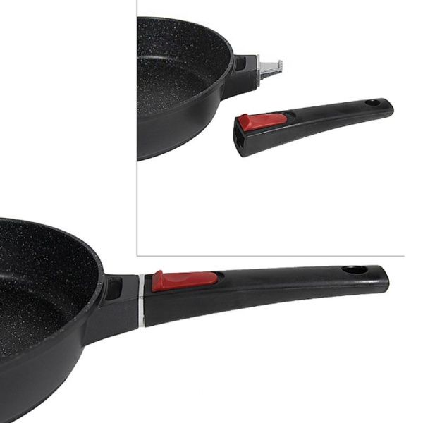 Сотейник 24см h6,5см алюминий АП со съемной ручкой 4473