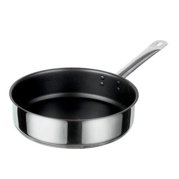 Сковорода 26см нерж.сталь АП ОБЩЕПИТ без крышки h7,5см, толщ.0,6мм индукция ТРС КТ-ОБ-СГА-26 (4)