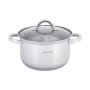 Кастрюля 6,5л нерж.сталь со стекл.крышкой 24см 5-ти сл.дно арт.5616S (8)