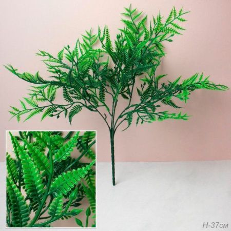 Декор Ветка зелени 37см пластик N-262 (2/150/600)