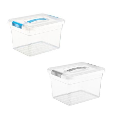Контейнер для хранения 5л 250*200*160мм пластик Standart с ручкой прозрачно-голубой (14)