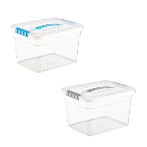 Контейнер для хранения 5л 250*200*160мм пластик Standart с ручкой прозрачно-голубой (14)