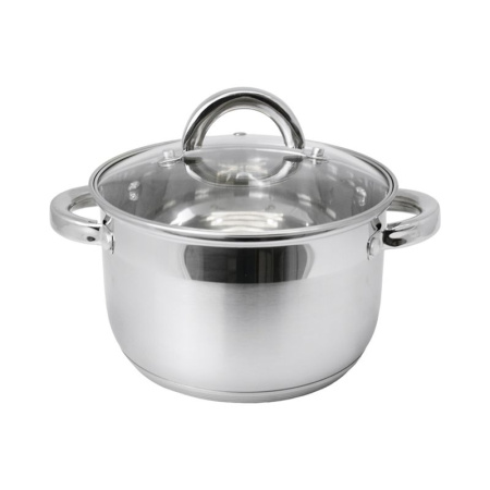 Кастрюля 3,9л нерж.сталь Rondy со стекл.крышкой 20см индукция подар.уп. ТМ Appetite SH07393 (6)