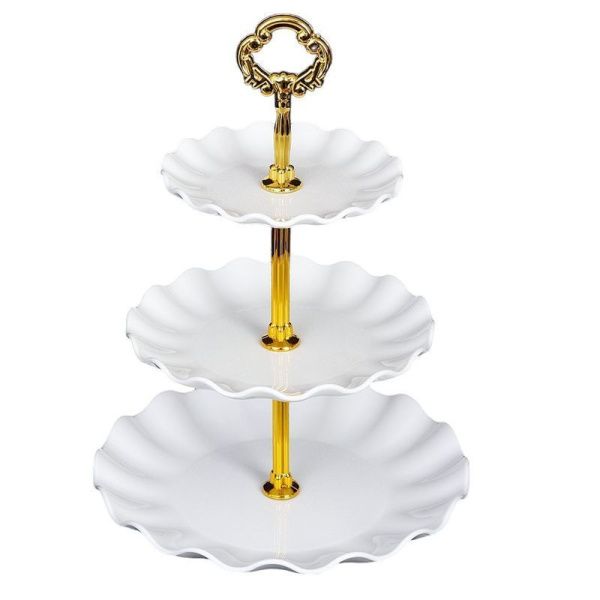 Этажерка сервировочная 3 яруса 25/20/15см h25см пластик белая D-1250 (72)