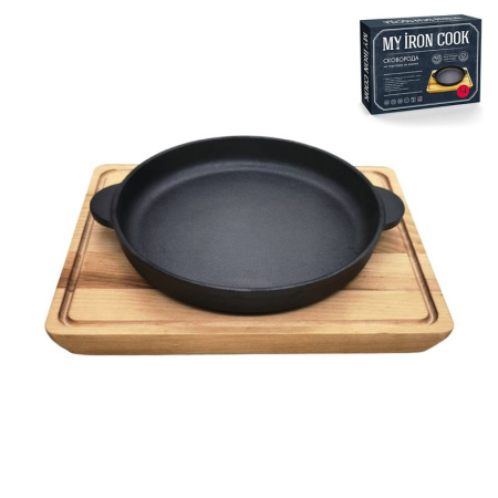 Сковорода 18см чугун с 2 ручками на подставке TM MY REAL IRON COOK MC2180W (1)