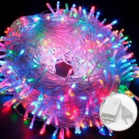Гирлянда светодиодная Шнур 15м 200LED разноцветная 4 режима GN34 (100)