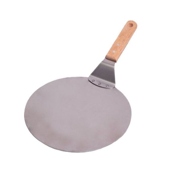 Подставка для пиццы 25,5см из нержавеющей стали с деревянной ручкой (24)