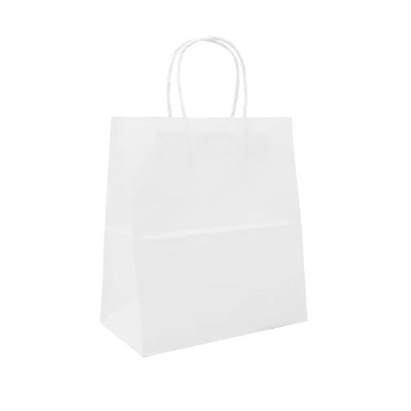 Пакет бумажный с кручеными ручками 22*25*12см белый (250)