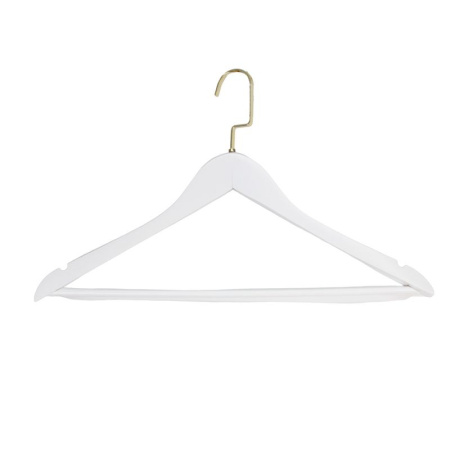 Вешалка-плечики дерево 45см белая, цвет крючка золото (100)