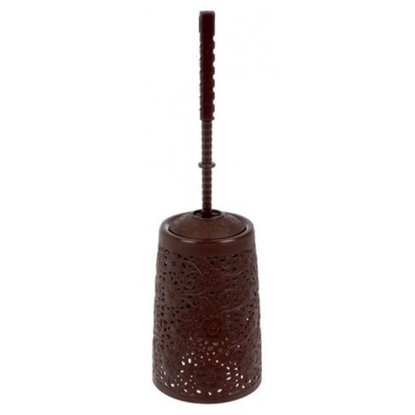 Ершик туалетный длинный пластик АЖУР коричневый 11128 (24)