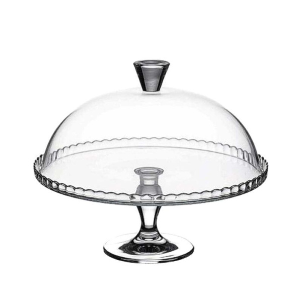 Подставка для торта d322мм стекло PATISSERIE с крышкой на ножке (1)