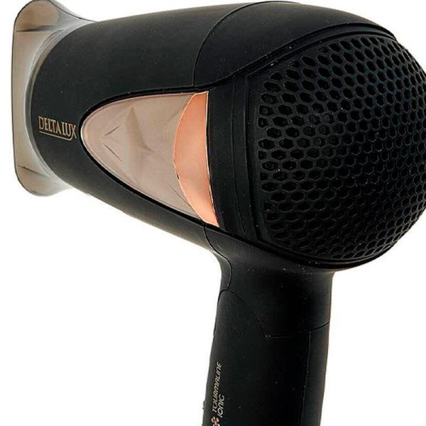 Фен складной пластик DELTA LUX DL-0935 черно-золотой 1400Вт (24)