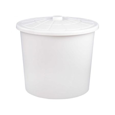 Бак 75л пластик универсальный с крышкой белый 580*580*500мм (5)