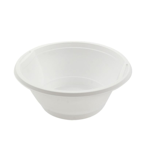 Миска одноразовая 600мл пластик суповая белая ПП (1000/50/450)